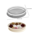 Ovale bootvormige siliconen mal voor DIY hars tray met afmetingen en een lengte van 15,6 cm - Gestreepte Opbergbeker