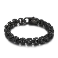 Men's gothic punk skull link bracelet in matte black finish 316L stainless steel - Black (KB151740-JX) / 22.5CM
