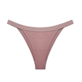 Tanga sexy de algodón acanalado para mujer en rosa palo con diseño en V transpirable - S / Rojo Coral