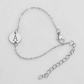Silver hollow round initial A charm bracelet for women in minimalist metal design - Silver A