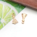 Christmas tree alloy pendant in KC gold finish with star top for DIY jewelry making - 1Pc KC Gold Christmas Tree Charm - 11x20mm