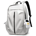 Zaino bianco impermeabile dal design minimalista con cerniera nera e ciondolo - 6399 Bianco + Ciondolo Astronauta