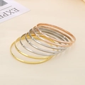 Set of 7 polished 18K gold-plated stainless steel bangles in gold, silver, and rose gold - Inner Diameter 55mm / 7 Rings / Mixed 7 Circles (2 Gold + 2 Rose Gold + 3 Steel)