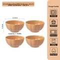 4.5 inch pumpkin-shaped ceramic rice bowl in milk tea brown, set of 4 pieces - Set of 4 / Milk Tea Brown