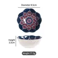 Bohemian ceramic dipping bowl with mandala pattern, 8.5cm diameter and 3.5cm height - Sauce Dish - No. 4 / Colorful