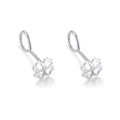 Silver S999 stud earrings featuring hollow heart-shaped four-leaf clover design - S999 Pure Silver / Hollow Clover Studs