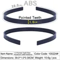 Black ABS plastic non-slip headband DIY base with small teeth 39cm for hair accessories - 1CM Toothed Black Plain