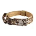 Tactical dog collar in desert camo with heavy-duty metal buckle and control handle - L / Choker Necklace / CP Camouflage