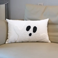 Weiße Geister-Kissenhülle mit Tufting-Stickerei für Halloween-Deko auf Sofa - Chenille Stickerei Großer Geist / 30*50cm (Kissenbezug)