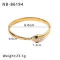 Dettaglio dimensioni del bracciale a serpente in acciaio inossidabile placcato oro 18k - Bracciale Rigido Testa di Serpente Dorato (NB-B6194)