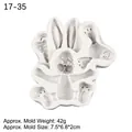 Cartoon rabbit silicone fondant mold for cake decorating, 7.5x6.8x2cm animal baking tool - Rabbit (17-35) / Gray