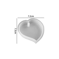 Moule en silicone en forme de cœur pour bijoux en résine, taille 7,2 cm x 7,3 cm - Cœur / Blanc Semi-transparent