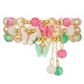 Charming multilayer crystal beaded bracelet with colorful resin butterflies and charms - Colorful Butterfly Style