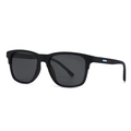 Classic black TR square frame sunglasses for men with grey lenses and side temple detail - Black Frame Red Blue Red Legs