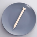 Unique bone-shaped ballpoint pen in creamy white with realistic matte plastic texture - Style D (Long Bone Shape)