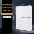 Medium size white PE plastic cutting board with metal handle, 360x280x20mm dimensions - Medium Thickened 360*280*20mm / White