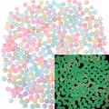 Luminous candy color smiley face beads in dark green glow for DIY jewelry making - Smiley Face Glow Translucent & Colorful