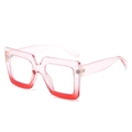 Occhiali quadrati oversize anti luce blu con montatura sfumata dal rosa al rosso - Montatura Sfumata Rosa e Rosso