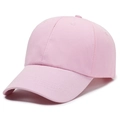 Casquette de baseball en coton rose clair classique avec structure à six panneaux - Réglable / Rose