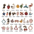 30-piece set of KC gold enamel charms including animals and fruits for DIY jewelry making - Strawberry Style Mix (HK403)
