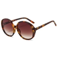 Fashionable round oversized sunglasses with tortoise shell frame and gradient lenses - Tortoiseshell Frame Tea Lens
