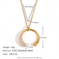 Minimalistische 18K vergulde roestvrijstalen ketting met halve maan parelhanger - Halve Maan Parel Hanger (Goud)