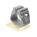 Gray adhesive mop and broom holder with elastic rollers and yellow sticky pad - 6*6 Extra Thick / Gray
