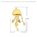 Detailed dimensions of gold jellyfish stainless steel pendant showing 47mm height and 26mm width - Jellyfish Shape-YE791-2