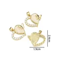 Gold plated heart pendant with opal effect and micro-set zirconia butterfly detail - Peach Heart Butterfly - Colorful Pink Opal