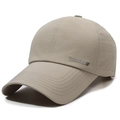 Berretto sportivo beige ad asciugatura rapida con fori di ventilazione laser e logo - Regolabile / Beige