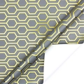 Dark gray gift wrapping paper with golden honeycomb geometric pattern and metallic finish - Golden Hexagon / 50*70CM Single Sheet