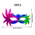 Lot de 10 masques de fête holographiques laser avec design dégradé coloré et dimensions - Style de Jeu de Bandeau Halloween 1 / Lot de 10