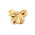 Ciondolo a farfalla a fiore dorato fai-da-te in acciaio titanio oro 18k - 4# Petalo di farfalla