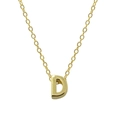 Detailed view of 18k gold plated 925 silver D-letter pendant and fine necklace chain - Letter D / Gold