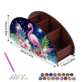 DIY diamond painting stationery holder with flamingo motif and storage dimensions - Flamingo