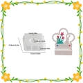 Easter rabbit silicone mold for resin casting with petal shape and Easter text relief - Square 1-Hole Base 004