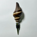 Seashell wine bottle stopper with brown spiral conch and metal silicone seal plug - Black Fragrant Conch Stopper