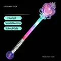 LED heart-shaped snowflake wand with glowing crystal handle and colorful lighting effects - Classic Peach Heart Glow Stick With Projection
