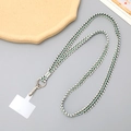 Woven mint green and black crossbody phone strap with gold metal lobster clasps - 12mm Width / Green/White