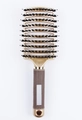 Golden curved boar bristle vent brush with heart-patterned anti-slip handle and hanging hole - With Boar Bristle / Gray Handle Gold (with Boar Bristle)