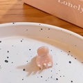 Mini pink marble acetate hair claw clip with handmade France lettering on ceramic plate - Pink