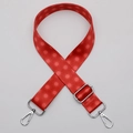 Adjustable red ethnic pattern replacement shoulder strap with silver metal swivel hooks - No.630 Sun Flower Pattern - Silver Hook