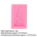 Pink silicone Christmas tree mold for chocolate fondant, size 5x7.8cm, weight 30g - 2# Christmas Tree / Pink
