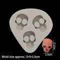 3D pumpkin skull silicone mold for Halloween fondant and chocolate baking - 1# Triple Small Skulls / Gray
