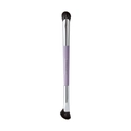 Double-ended cosmetic brush with purple handle and silver ferrule for eye makeup - G1150 Dual-ended Contour Blending Brush (Purple)