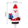 Set of 10 silicone Santa Claus cake toppers with blue gift box, size 5.7x3.7cm - Soft Glue Santa Claus No.1 10 Pcs