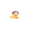 Kit dermal anchor en titane G23 avec base dorée et zircon violet rond brillant - Zirconium de 4mm / Violet