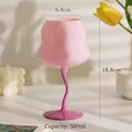 Calice a tulipano rosa con stelo a S e capacità di 500 ml per vino - Tazza Twist Rosa e Rosso Rosa