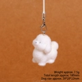 Lindo colgante de cachorro blanco aterciopelado con cierre de langosta para bolsos - Sin Cordón Con Cáncamo / Bichón frisé