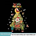 Christmas wall stickers with Santa on moon and reindeer theme, 39x53cm size - Christmas Tree & Santa-Static Cling (No Glue) / Medium